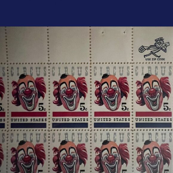 MNH 1966 5c Circus U. S. Postage Stamp Sheet of 50 Stamps Scott #1309 - Picture 2 of 3